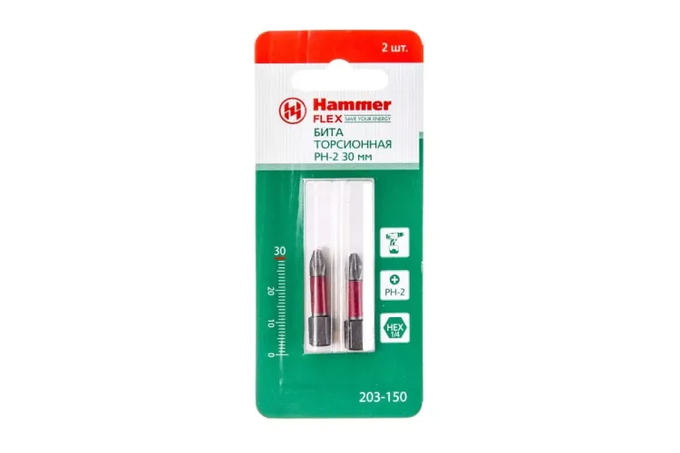 Бита HAMMER PH2 30мм (2шт.) купить в Ханты-Мансийске