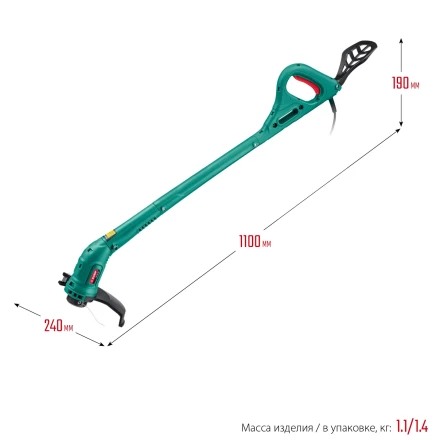 ЗУБР 300 Вт, ш/с 25 см, сетевой триммер (ТСН-25-300) купить в Ханты-Мансийске