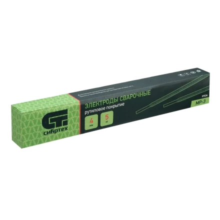 Электроды MP-3, диам. 4 мм, 5 кг., рутиловое покрытие Сибртех 97534 купить в Ханты-Мансийске