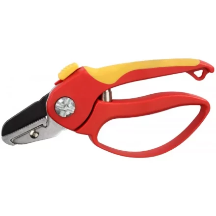 Секатор GRINDA двухкомпонентные ручки, обычный механизм, с эфесом, прямые лезвия с упорной наковальней, 205мм 8-423227_z01 купить в Ханты-Мансийске