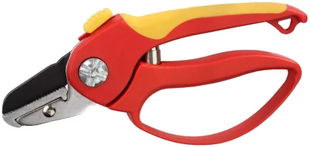 Секатор GRINDA двухкомпонентные ручки, обычный механизм, с эфесом, прямые лезвия с упорной наковальней, 205мм 8-423227_z01 купить в Ханты-Мансийске