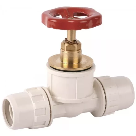 Кран ЗУБР &quot;ШиреФит&quot; запорный в сборе &quot;штуцер с гайкой - кран запорный с маховиком- штуцер с гайкой&quot;, 20мм 51571-20 купить в Ханты-Мансийске