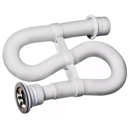 Сифон ЗУБР "МАСТЕР" гофрированный для моек и раковин, выпуск - нержавеющая чашка, 0,9м 51883-09 купить в Ханты-Мансийске