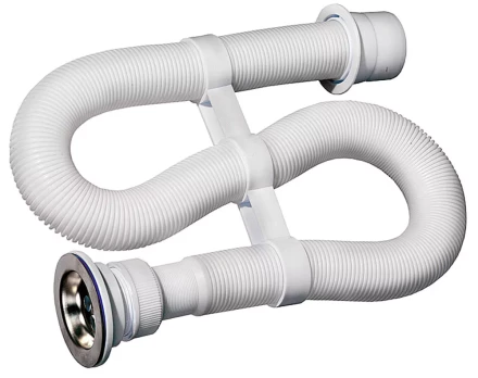 Сифон ЗУБР "МАСТЕР" гофрированный для моек и раковин, выпуск - нержавеющая чашка, 0,9м 51883-09 купить в Ханты-Мансийске