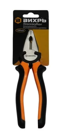 Плоскогубцы 180мм никелированные двухкомпонентные рукоятки Вихрь купить в Ханты-Мансийске