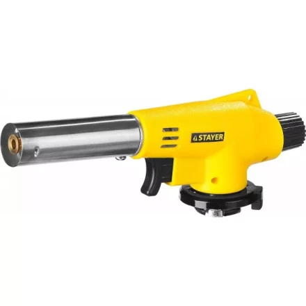 Газовая горелка "MaxTerm" на баллон, STAYER "MASTER" 55584, с пьезоподжигом, регулировка пламени, цанговое соединение, 1300С 55584 купить в Ханты-Мансийске