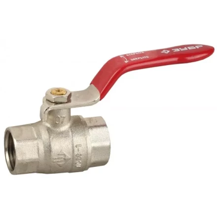 Кран ЗУБР шаровой 5/4&quot; полнопроходной &quot;мама-мама&quot;, ручка, никелированная латунь 51350-N-5/4 купить в Ханты-Мансийске