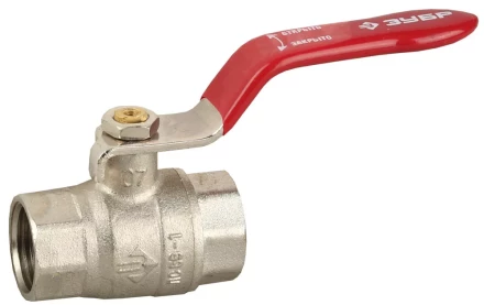 Кран ЗУБР шаровой 5/4&quot; полнопроходной &quot;мама-мама&quot;, ручка, никелированная латунь 51350-N-5/4 купить в Ханты-Мансийске