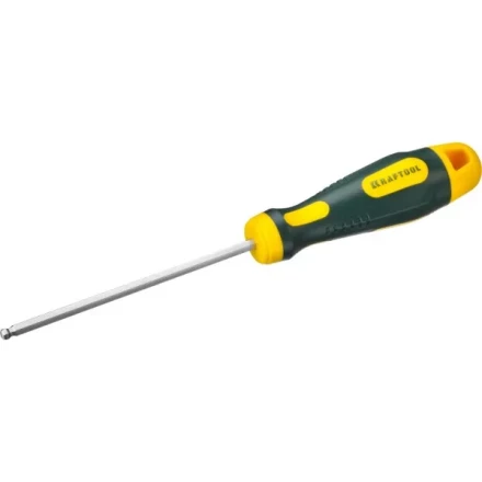 Отвертка KRAFTOOL, Cr-Mo-V сталь, двухкомпонентная противоскользящая рукоятка, HEX, №4x100мм 250075-4-100 купить в Ханты-Мансийске