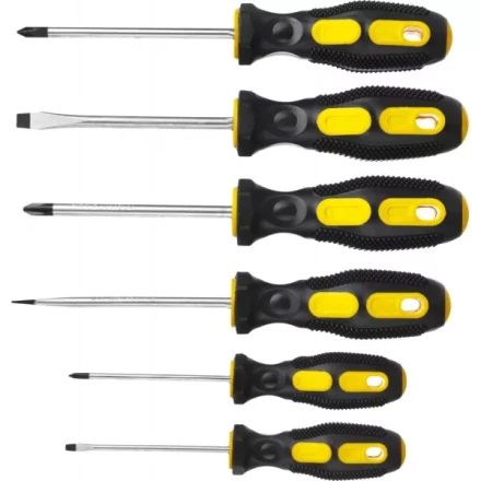 Набор STAYER "MASTER": Отвертки слесарные, двухкомпонентная рукоятка, магнитный наконечник, 6шт 2513-H6_z01 купить в Ханты-Мансийске