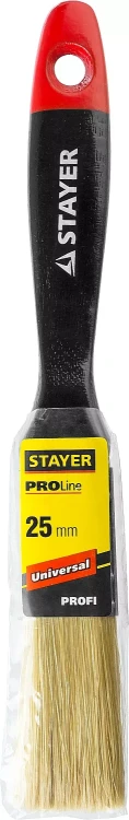 Кисть плоская STAYER "UNIVERSAL-PROFI", светлая натуральная щетина, деревянная ручка, 25мм 0104-025 купить в Ханты-Мансийске