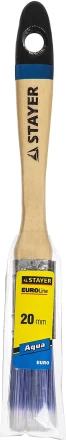 Кисть плоская STAYER &quot;EURO&quot;, &quot;AQUA&quot; для воднодисперсионных и акриловых ЛКМ, искусств щетина, деревян ручка, 3/4&quot;/20мм 01062-020 купить в Ханты-Мансийске