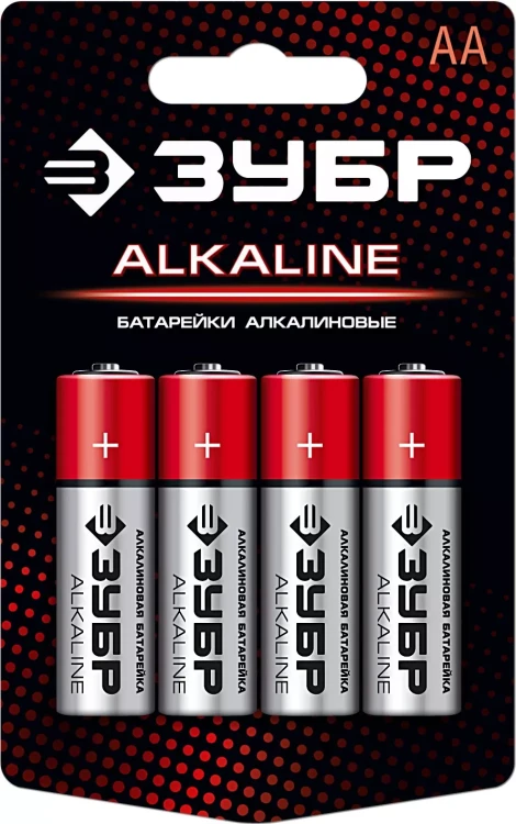 Батарейка "ЗУБР" "ALCALINE" щелочная (алкалиновая), "AA", 1,5В, 4шт 59223-4C купить в Ханты-Мансийске