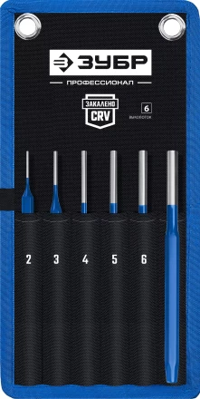 ЗУБР 6 предметов, набор шестигранных выколоток в чехле, Профессионал (21070-H6) купить в Ханты-Мансийске