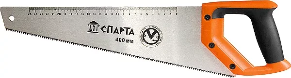 Ножовка по дереву 400 мм 7-8 TPI зуб-2D каленый зуб линейка двухкомпонентная рукоятка SPARTA 235015 купить в Ханты-Мансийске