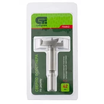 Сверло Форстнера по дереву 42 мм цилиндрический хвостовик СИБРТЕХ 704842 купить в Ханты-Мансийске
