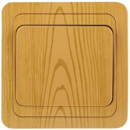 Выключатель СВЕТОЗАР &quot;ГАММА&quot; одноклавишный, цвет ольха, 10A/~250B SV-54130-A купить в Ханты-Мансийске