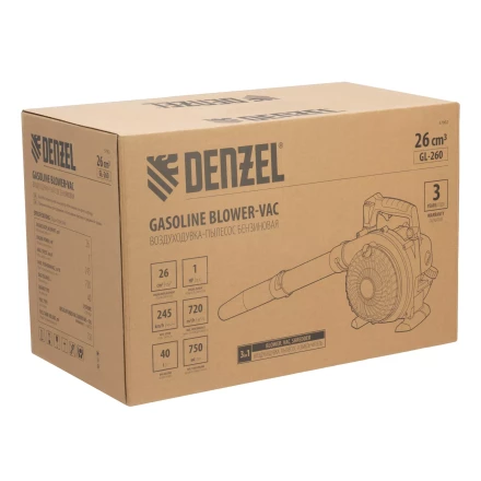 Воздуходувка-пылесос бензиновая Denzel GL-260 57902, 26 см3, 1 л.с. купить в Ханты-Мансийске