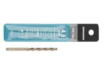 Сверло спиральное по металлу, 4,5 мм, HSS-Co  GROSS 72314 купить в Ханты-Мансийске