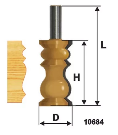Фреза по дереву кромочная фигурная 32х57 №1 твердосплав ц/хв 12 ЭНКОР 10684 купить в Ханты-Мансийске