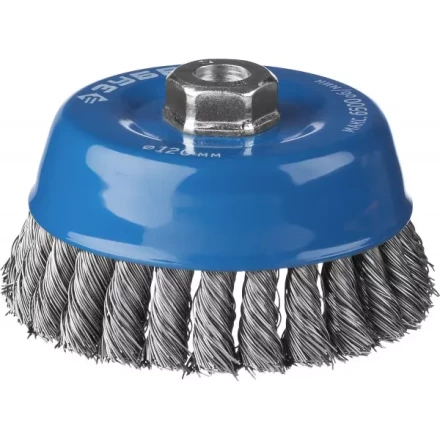 ЗУБР &quot;ПРОФЕССИОНАЛ&quot;. Щетка чашечная для УШМ, плетеные пучки стальной проволоки 0,5мм, 120ммхМ14 35275-120_z02 купить в Ханты-Мансийске