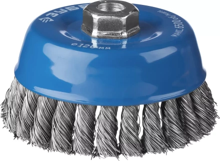 ЗУБР &quot;ПРОФЕССИОНАЛ&quot;. Щетка чашечная для УШМ, плетеные пучки стальной проволоки 0,5мм, 120ммхМ14 35275-120_z02 купить в Ханты-Мансийске