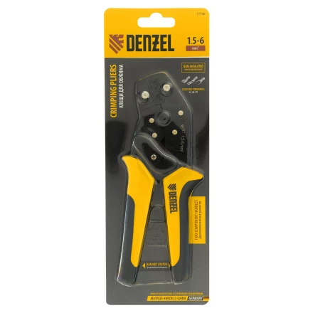 Клещи для обжима неизолированных наконечников НК и НВ, разъемов РП, 1,5 - 6 мм2 Denzel 17746 купить в Ханты-Мансийске