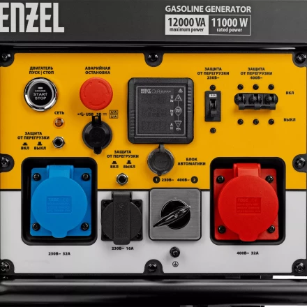 Генератор бензиновый Denzel PS-120EAD-3, 12 кВт,230/400 В, 40л, разъём ATS,перекл.режима,эл.старт купить в Ханты-Мансийске