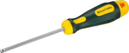 Отвертка KRAFTOOL, Cr-Mo-V сталь, двухкомпонентная противоскользящая рукоятка, HEX, №5x100мм 250075-5-100 купить в Ханты-Мансийске