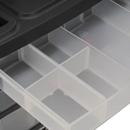 Органайзер для хранения с выдвижными лотками Stels 310х150х260мм, 4 секции, пластик Россия 90728 купить в Ханты-Мансийске