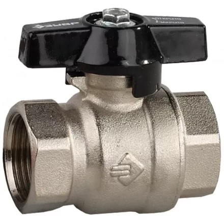 Кран шаровой ЗУБР полнопроходной &quot;мама-мама&quot;, бабочка, хромиров латунь, 3/4&quot; 4-51323-C-3/4 купить в Ханты-Мансийске