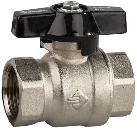 Кран шаровой ЗУБР полнопроходной &quot;мама-мама&quot;, бабочка, хромиров латунь, 3/4&quot; 4-51323-C-3/4 купить в Ханты-Мансийске