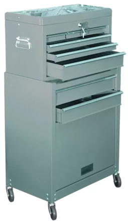 Шкаф для инструмента 2-секционный 600х260х340 мм 616х330х658 мм на колесах 14 ящиков  MATRIX 906605 купить в Ханты-Мансийске