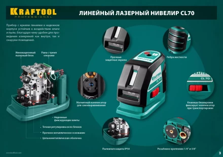 Нивелиры лазерные CL-70, 360 град, 20/70м, IP54 34660 купить в Ханты-Мансийске