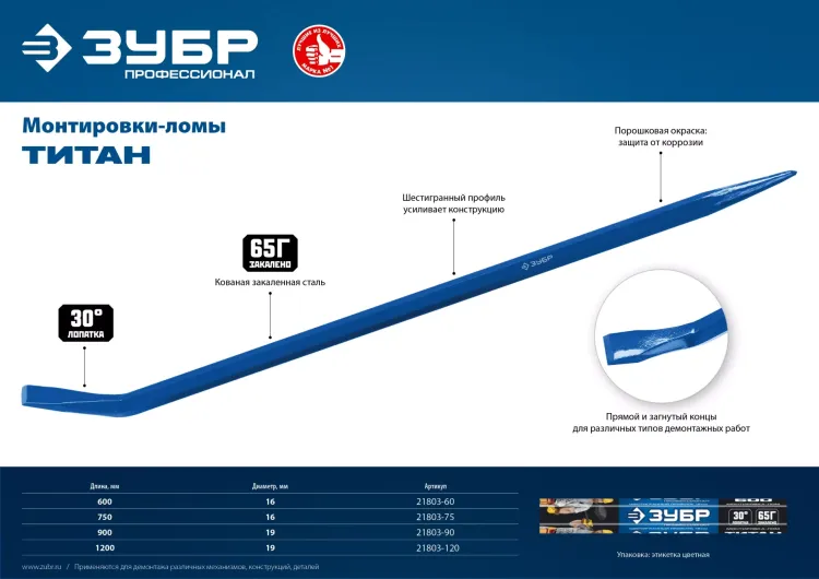 Ломы монтажные шестигранные серия ПРОФЕССИОНАЛ купить в Ханты-Мансийске