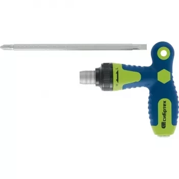 Отвертка реверсивная Т-образная комбинированная PH2/SL6, CrV Сибртех 13364 купить в Ханты-Мансийске