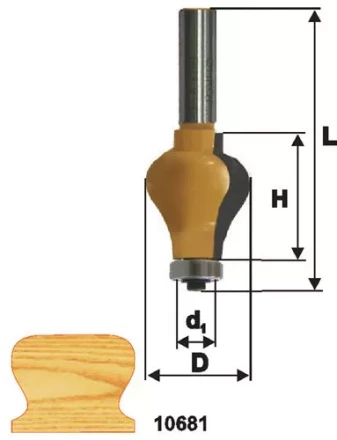 Фреза по дереву кромочная фигурная для перил 32х38 твердосплав ц/хв 12 ЭНКОР 10681 купить в Ханты-Мансийске
