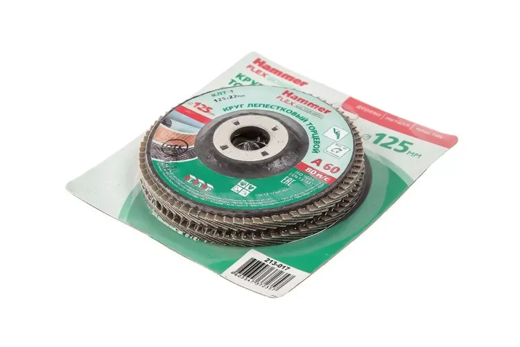 Круг Лепестковый Торцевой (КЛТ) HAMMER Ф125х22 P60 купить в Ханты-Мансийске