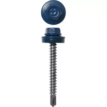 Саморезы ЗУБР окраш., RAL 5005 синий насыщен., для крепл. кров. матер. к дерев. обреш., 4.8x60мм, 200шт 4-300315-48-060-5005 купить в Ханты-Мансийске