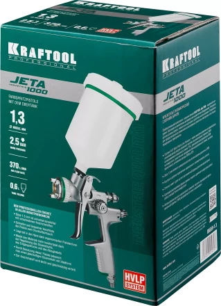 Краскопульт пневматический KRAFTOOL "PRO" Jeta 1000, HVLP, c верхним бачком, 1,3мм 06559-1.3 купить в Ханты-Мансийске