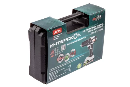 Аккумуляторная дрель-шуруповерт ИНТЕРСКОЛ ДАУ-13/18ВК (573.1.2.70) Li-ion АПИ (кейс, 2 х 1,5Ач, ЗУ) купить в Ханты-Мансийске