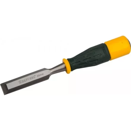 Стамеска KRAFTOOL &quot;EXPERT&quot; упрочненное полотно, ударочпрочная двухкомп ручка, стальной затыльник для ударных работ,20мм 1815-20_z01 купить в Ханты-Мансийске