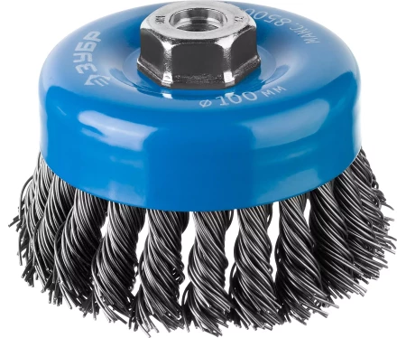 ЗУБР &quot;ПРОФЕССИОНАЛ&quot;. Щетка чашечная для УШМ, плетеные пучки стальной проволоки 0,8мм, 100ммхМ14 35277-100_z02 купить в Ханты-Мансийске