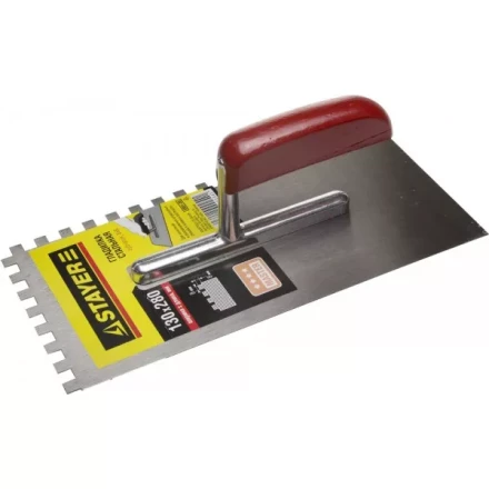 Гладилка STAYER &quot;MASTER&quot; стальная с деревянной ручкой, зубчатая, 8х8мм 0801-08 купить в Ханты-Мансийске