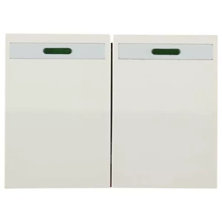 Выключатель СВЕТОЗАР &quot;ЭФФЕКТ&quot; двухклавишный, с эффектом свечения, без вставки и рамки, цвет бежевый, 10A/~250B SV-54435-B купить в Ханты-Мансийске