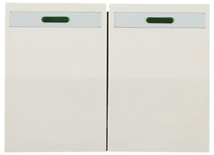 Выключатель СВЕТОЗАР &quot;ЭФФЕКТ&quot; двухклавишный, с эффектом свечения, без вставки и рамки, цвет бежевый, 10A/~250B SV-54435-B купить в Ханты-Мансийске