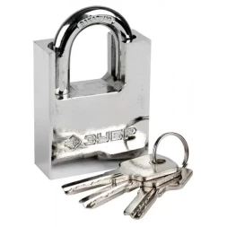 Замок ЗУБР "ЭКСПЕРТ" навесной, стальной корпус, закаленная дужка, с дополнительной защитой, 50мм 37223-50