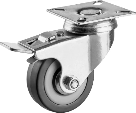 ЗУБР d 50 мм, г/п 35 кг, резина/полипропилен, поворотное колесо c тормозом (30956-50-B) купить в Ханты-Мансийске