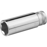 Торцовая головка KRAFTOOL "INDUSTRIE QUALITAT", удлиненная, Cr-V, FLANK, хромосатинированная, 1/4", 10 мм 27817-10_z01