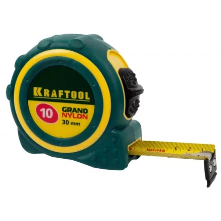 Рулетка KRAFTOOL &quot;GRAND&quot;, двухкомпонентный корпус, двусторонняя шкала, нейлоновое покрытие, 10мх30мм 3412-10_z01 купить в Ханты-Мансийске